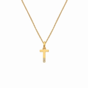 Hot Diamonds Initial T Gold Plated Silver Pendant DP958
