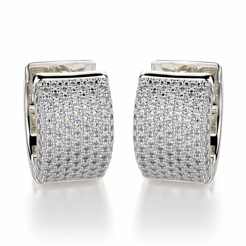 Huggie Diamond Hoop Earrings MOB107WG