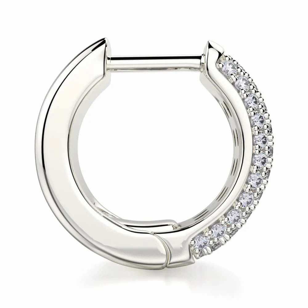 Huggie Diamond Hoop Earrings MOB107WG