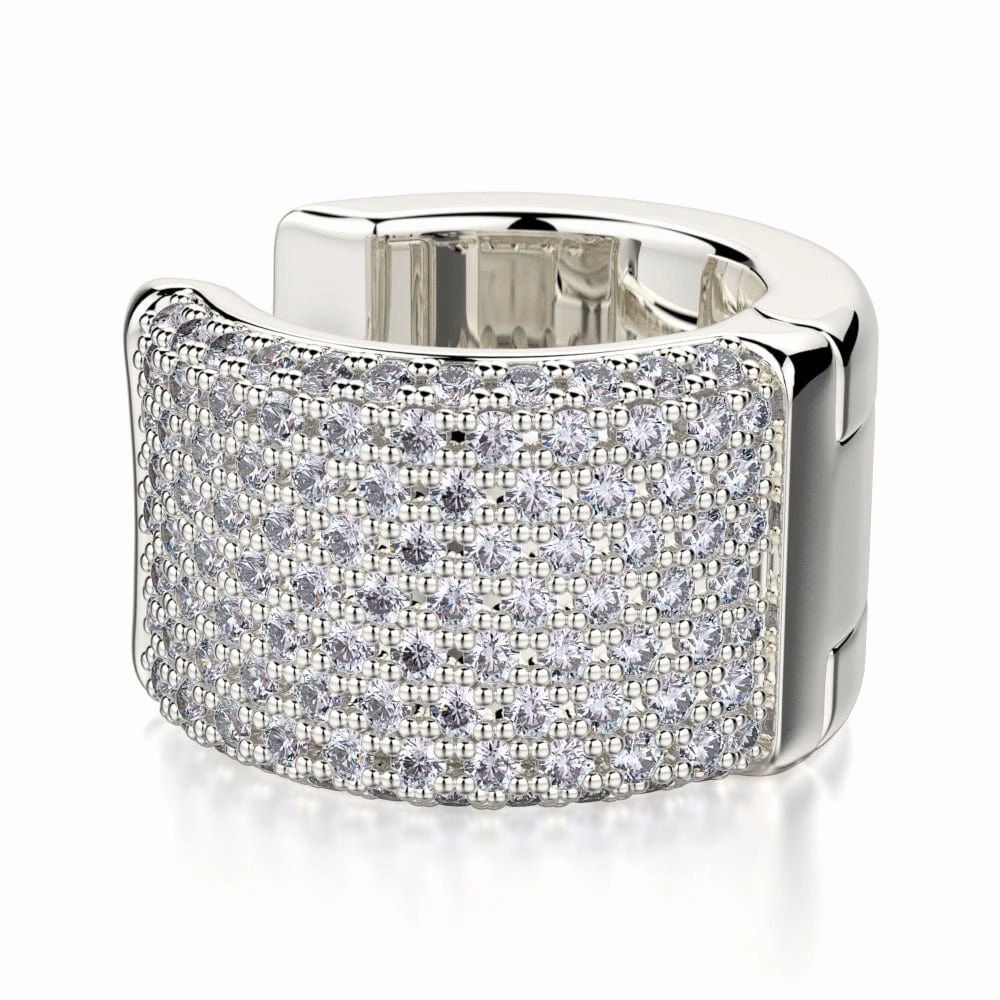 Huggie Diamond Hoop Earrings MOB107WG