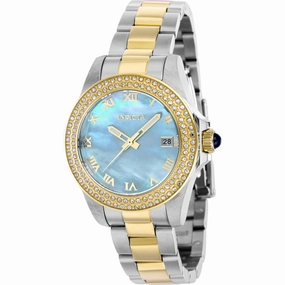 Invicta Women's Watch - Angel Light Blue MOP Dial Two Tone Bracelet Crystals | 41552