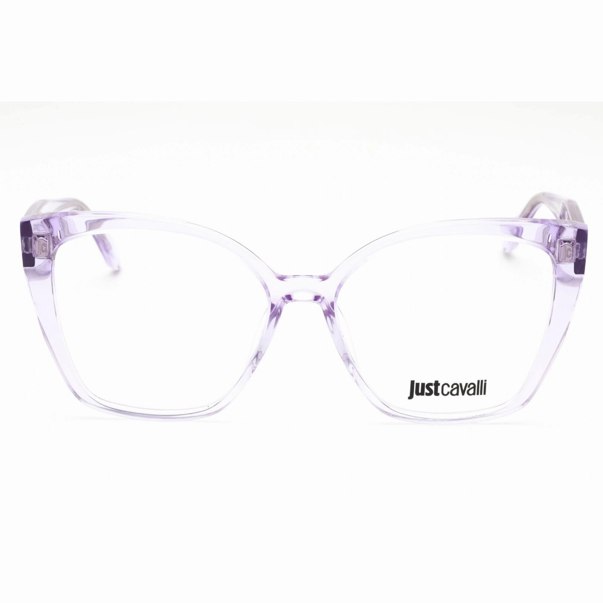 Just Cavalli Women's Eyeglasses - Shiny Transparent Purple Cat Eye Frame | VJC005 06SC