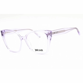 Just Cavalli Women's Eyeglasses - Shiny Transparent Purple Cat Eye Frame | VJC005 06SC