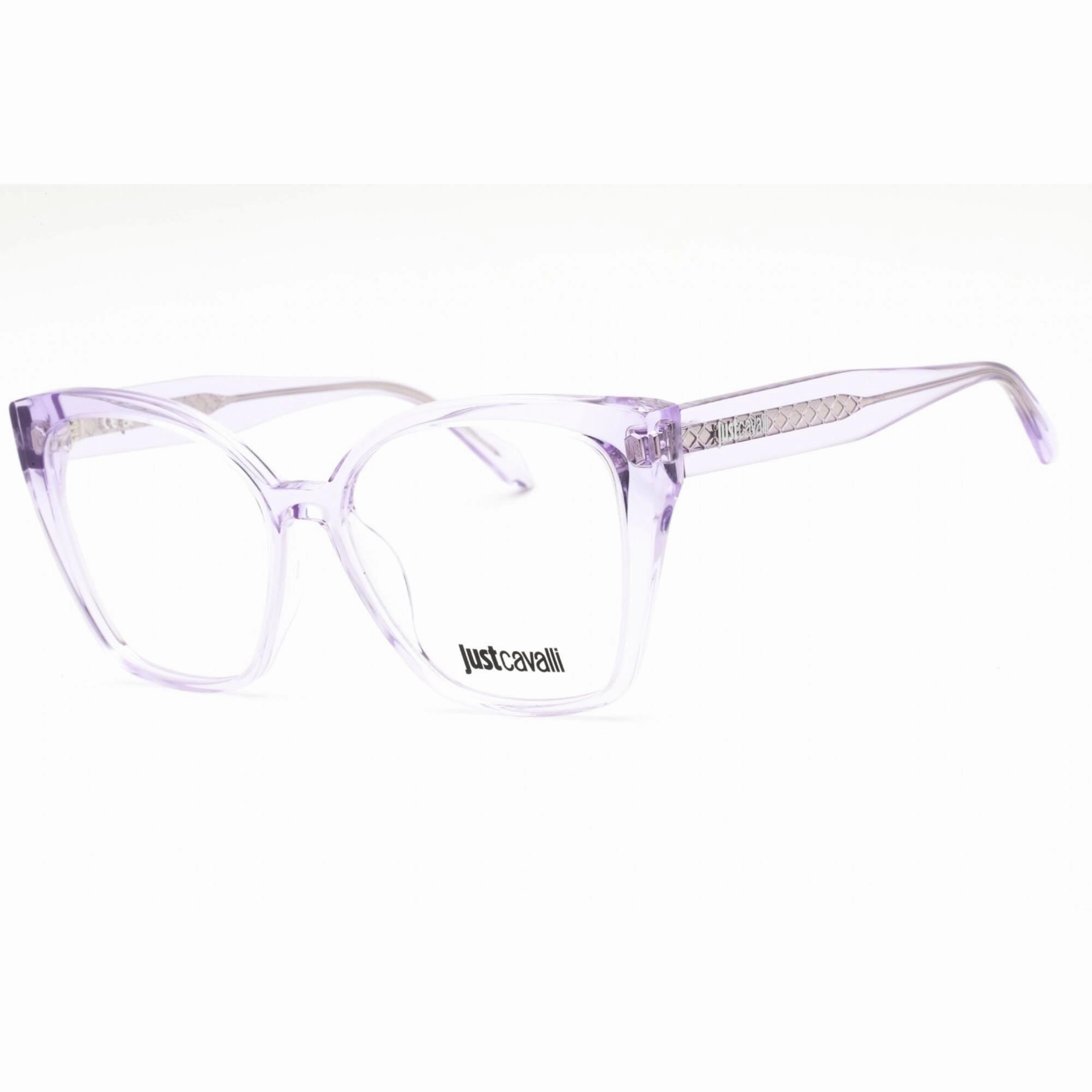 Just Cavalli Women's Eyeglasses - Shiny Transparent Purple Cat Eye Frame | VJC005 06SC