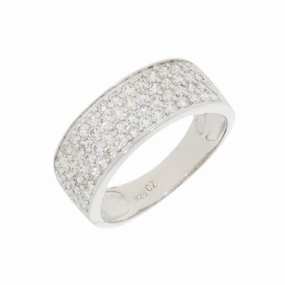 Ladies Sterling Silver Cubic Zirconia Pave Set Ring Size N