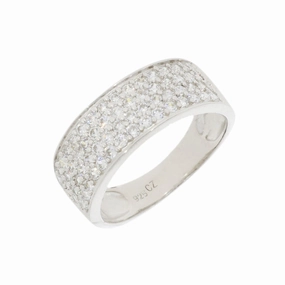 Ladies Sterling Silver Cubic Zirconia Pave Set Ring Size Q