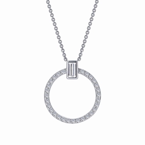 Lafonn Classic Baguette Diamond Necklace N0184CLP20