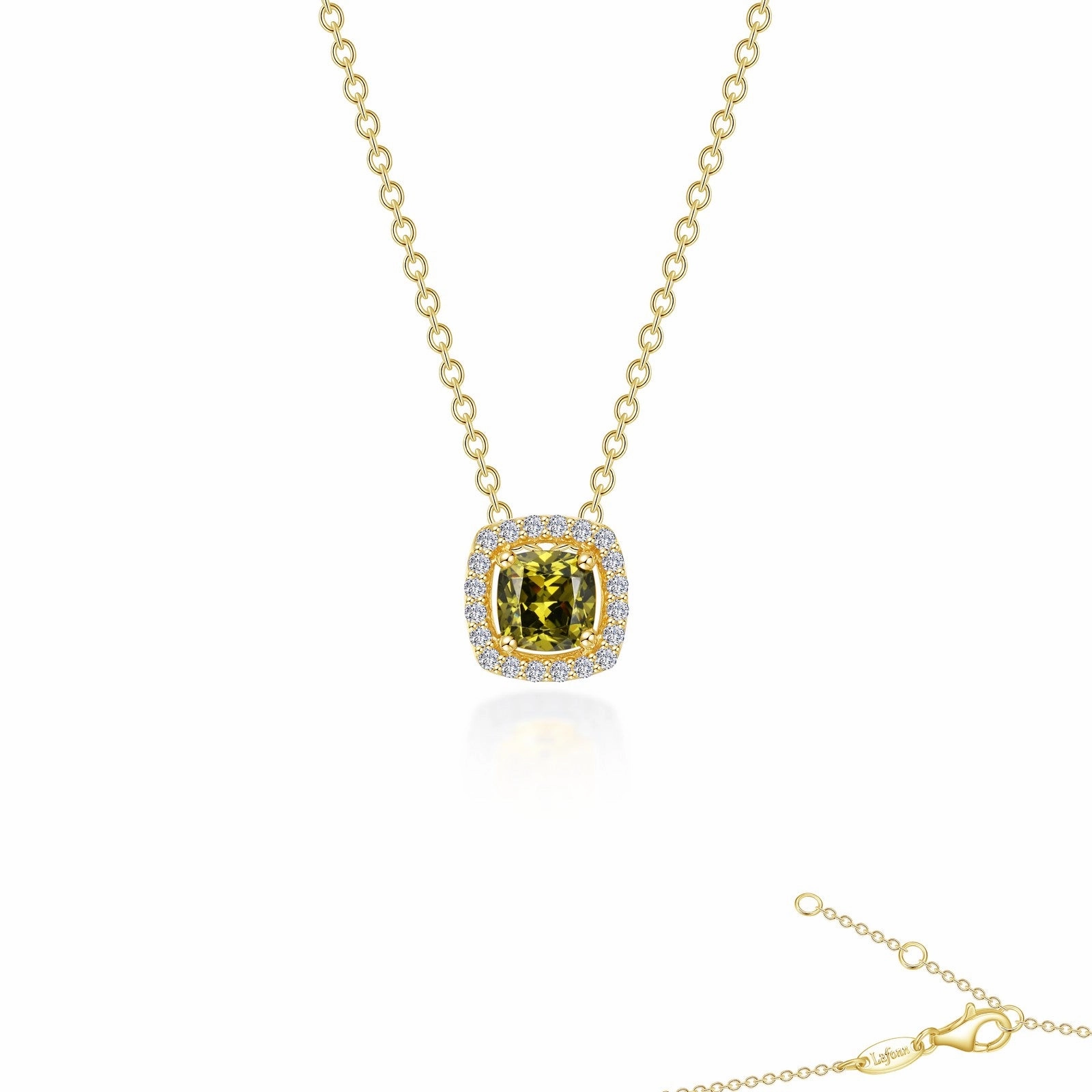 Lafonn Classic Cushion Olive Green Necklace N0100OVG18