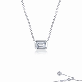 Lafonn Classic Emerald Diamond Necklace N0312CLP16