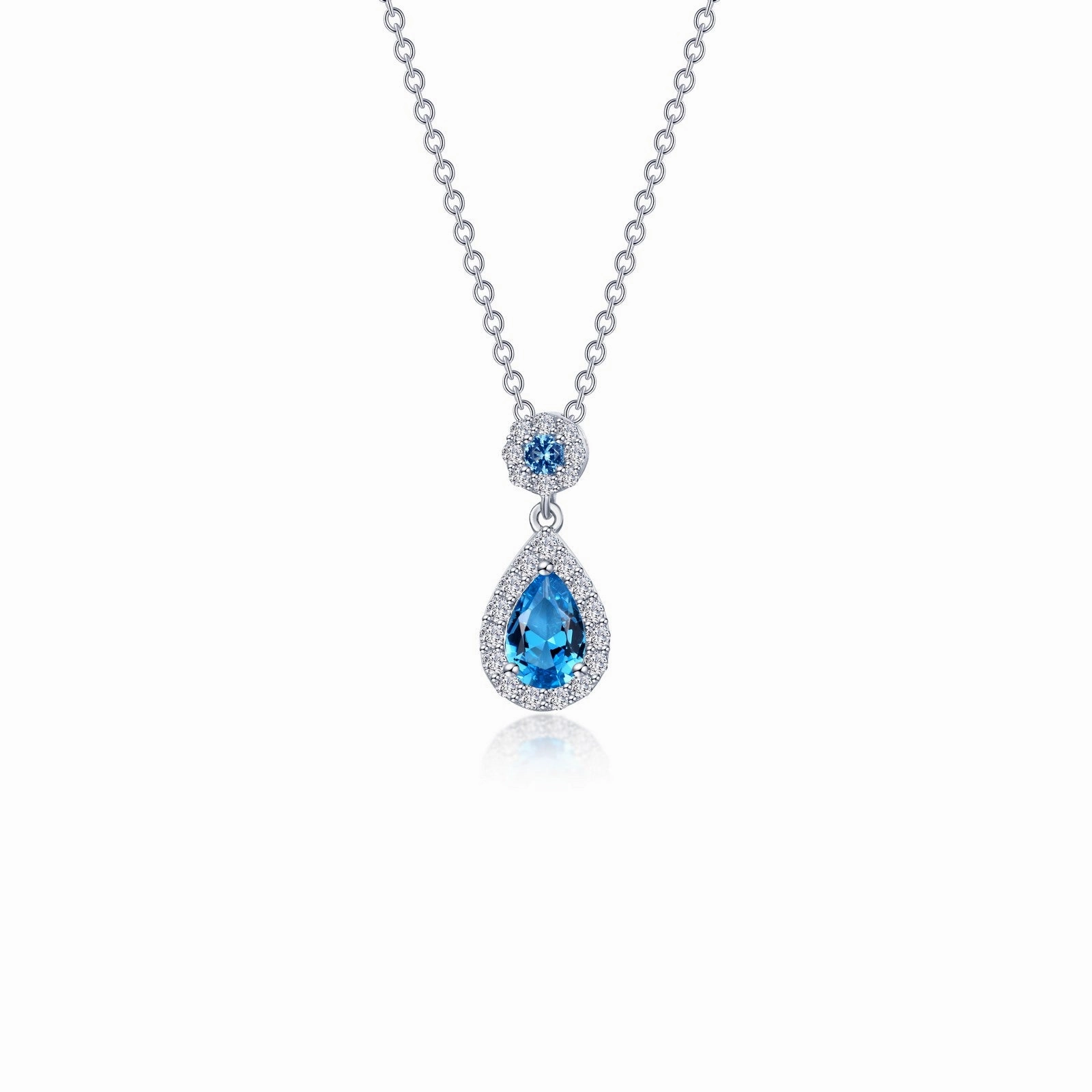 Lafonn Classic Pear Blue Necklace N0318SBP20