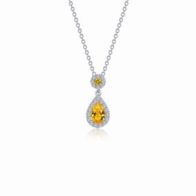 Lafonn Classic Pear Citrine Necklace N0318CAP20
