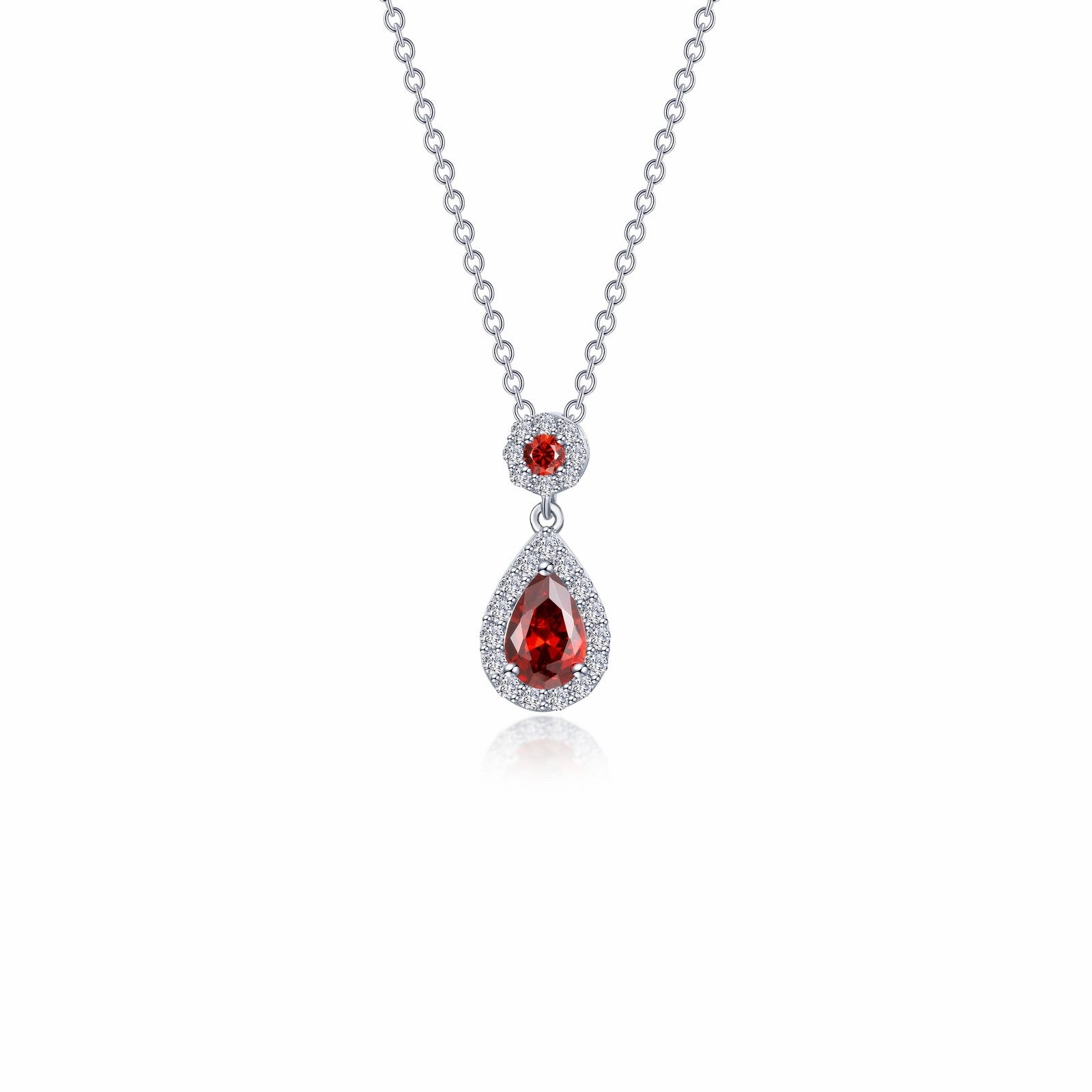 Lafonn Classic Pear Garnet Necklace N0318GNP20