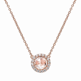 Lafonn Classic Round Morganite Necklace N0073MGR18