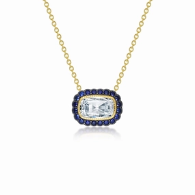 Lafonn Heritage Cushion Blue Sapphire Necklace N0278CST20