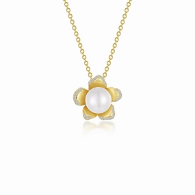 Lafonn Lafonn Gold Club White Fresh Water Pearl Necklace P0289PLG20