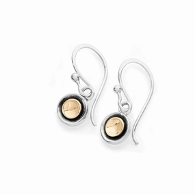 Linda MacDonald Moon Sterling Silver and 9ct Gold Drop Earrings Butterfly Moon Collection DBMM