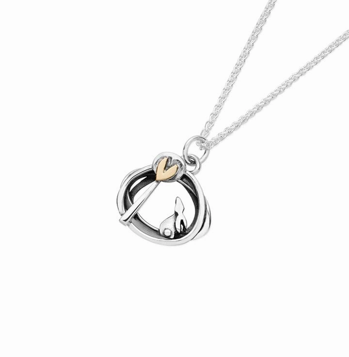 Linda MacDonald Sterling Silver and 9ct Gold Woodland Necklace Into The Woods Collection EIN3