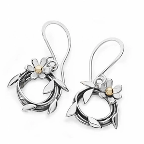 Linda MacDonald Woven Sterling Silver and Gold Earrings Entwined Collection DNTFS