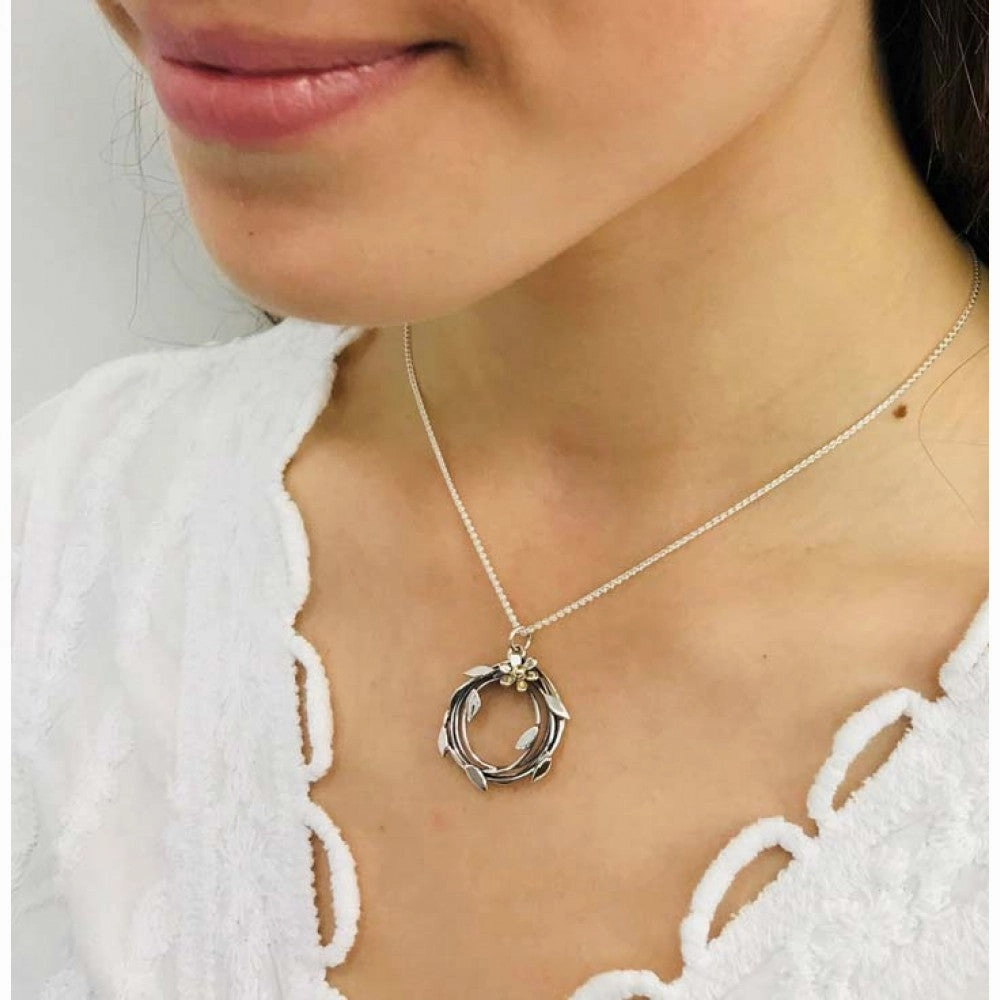 Linda MacDonald Woven Sterling Silver and Gold Necklace Entwined Collection ENTF