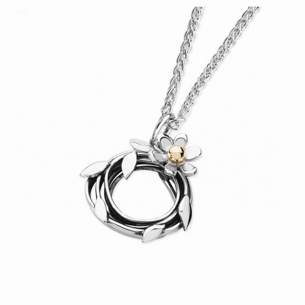 Linda MacDonald Woven Sterling Silver and Gold Necklace Entwined Collection ENTFS