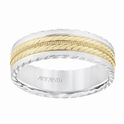 Low Dome Flat Edge Carved Wedding Band  11-WV8726P7-L.00