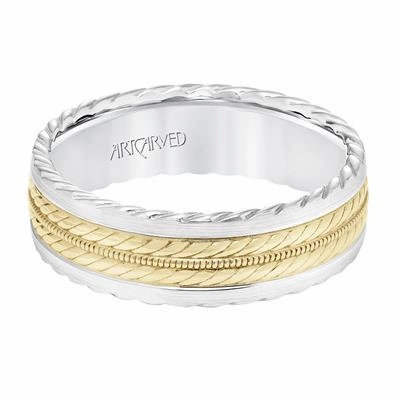 Low Dome Flat Edge Carved Wedding Band 11-WV8726WY7-G.00-3.00