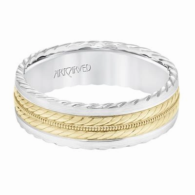 Low Dome Flat Edge Carved Wedding Band   11-WV8726WY7-L.01