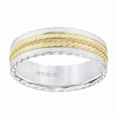 Low Dome Flat Edge Carved Wedding Band   11-WV8726WY7-L.01