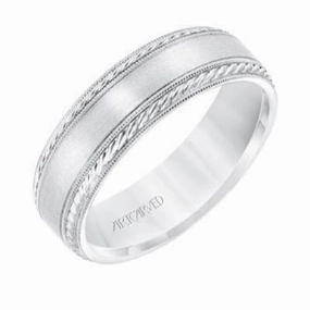 Low Dome Milgrain Edge Carved Wedding Band 11-WV8672P65-L.00