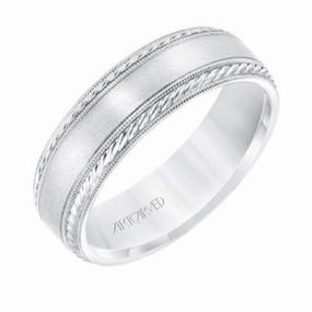 Low Dome Milgrain Edge Carved Wedding Band 11-WV8672RW65-L.01