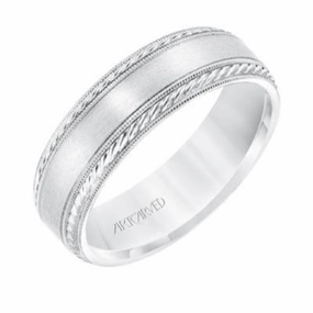 Low Dome Milgrain Edge Carved Wedding Band  11-WV8672W65-L.00