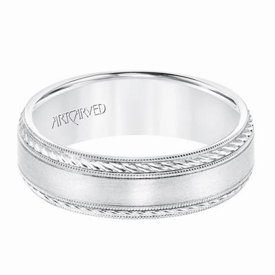 Low Dome Milgrain Edge Carved Wedding Band 11-WV8672WY65-L.00