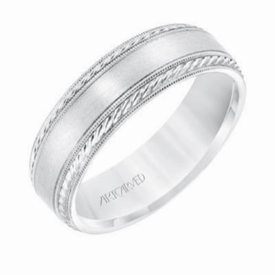 Low Dome Milgrain Edge Carved Wedding Band 11-WV8672YW65-L.00