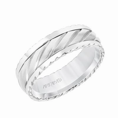 Low Dome Round Edge Carved Wedding Band 11-WV8725YW7-L.00