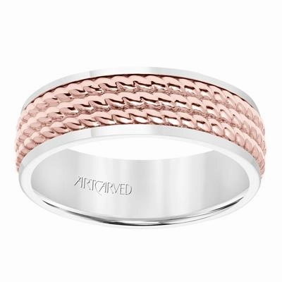 Low Dome Round Edge Carved Wedding Band  11-WV8728YW7-G.01