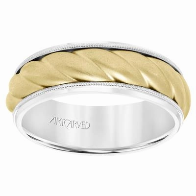 Low Dome Round Edge Carved Wedding Band  11-WV8729RW7-L.01