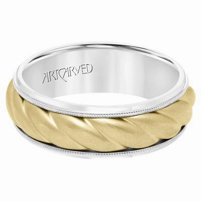 Low Dome Round Edge Carved Wedding Band 11-WV8729WY7-G.00-3.00