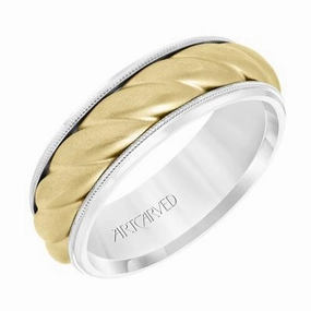 Low Dome Round Edge Carved Wedding Band 11-WV8729WY7-G.00