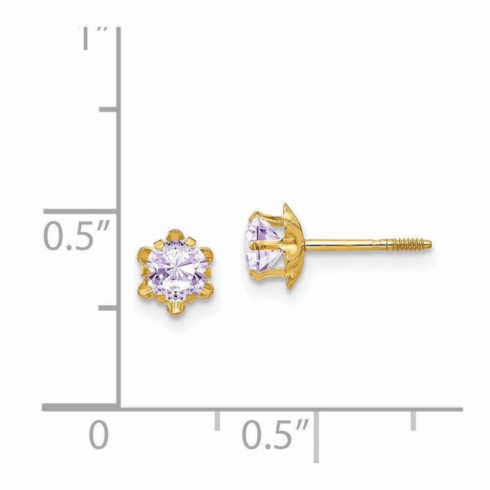 Madi K Kid's 14k  4mm Synthetic (Jun) Screwback Earrings