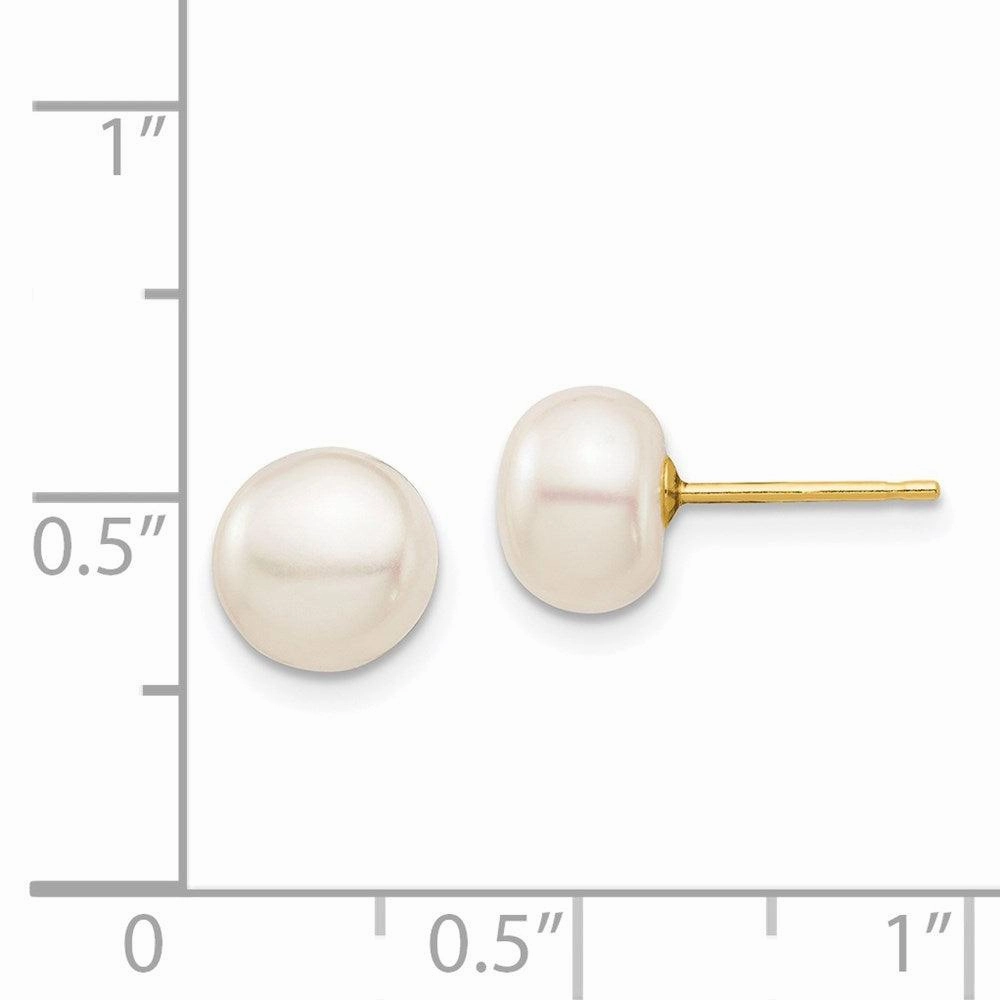 Madi K Kid's 14k  7-8mm White Button Freshwater Cultured Pearl Stud Post Earrings