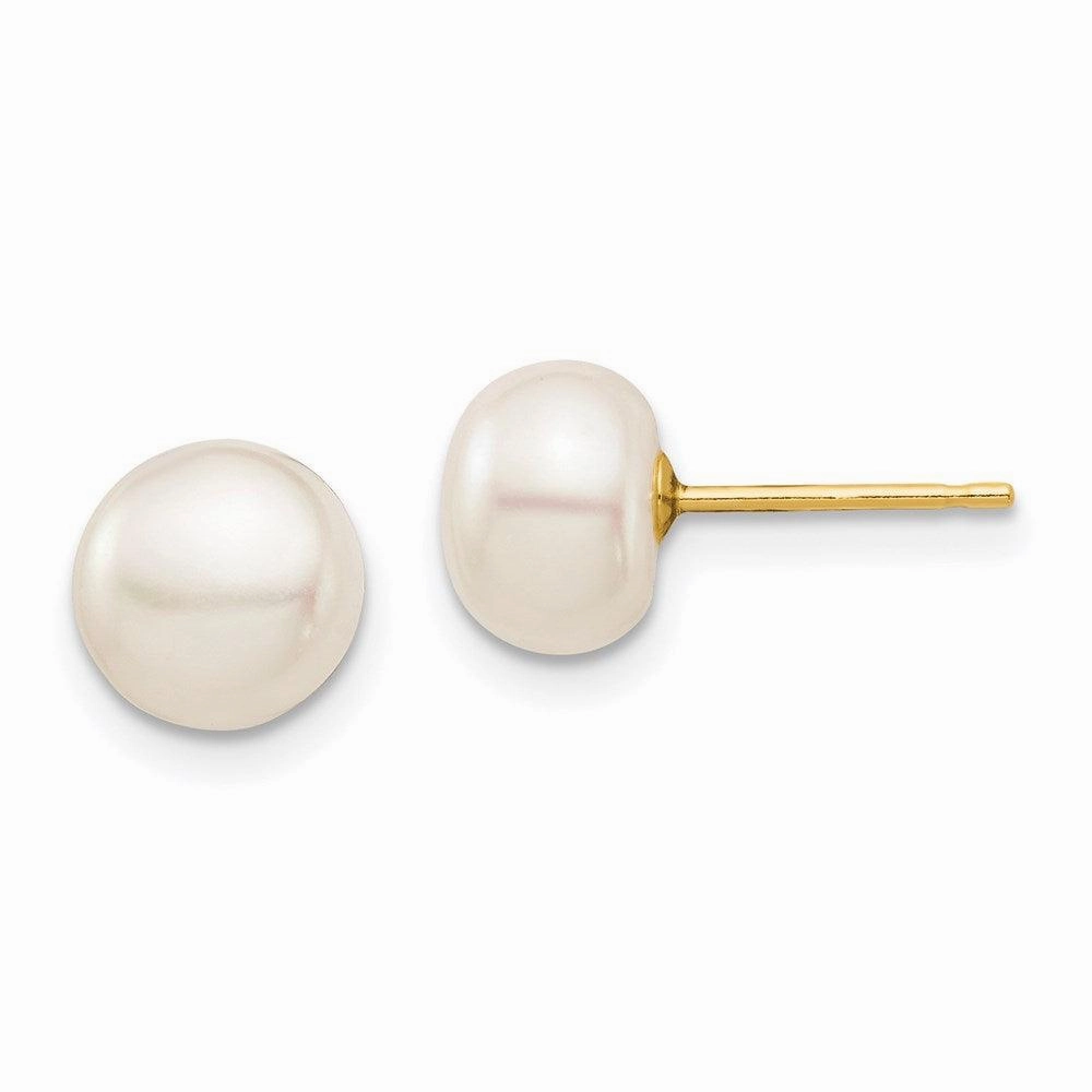 Madi K Kid's 14k  7-8mm White Button Freshwater Cultured Pearl Stud Post Earrings