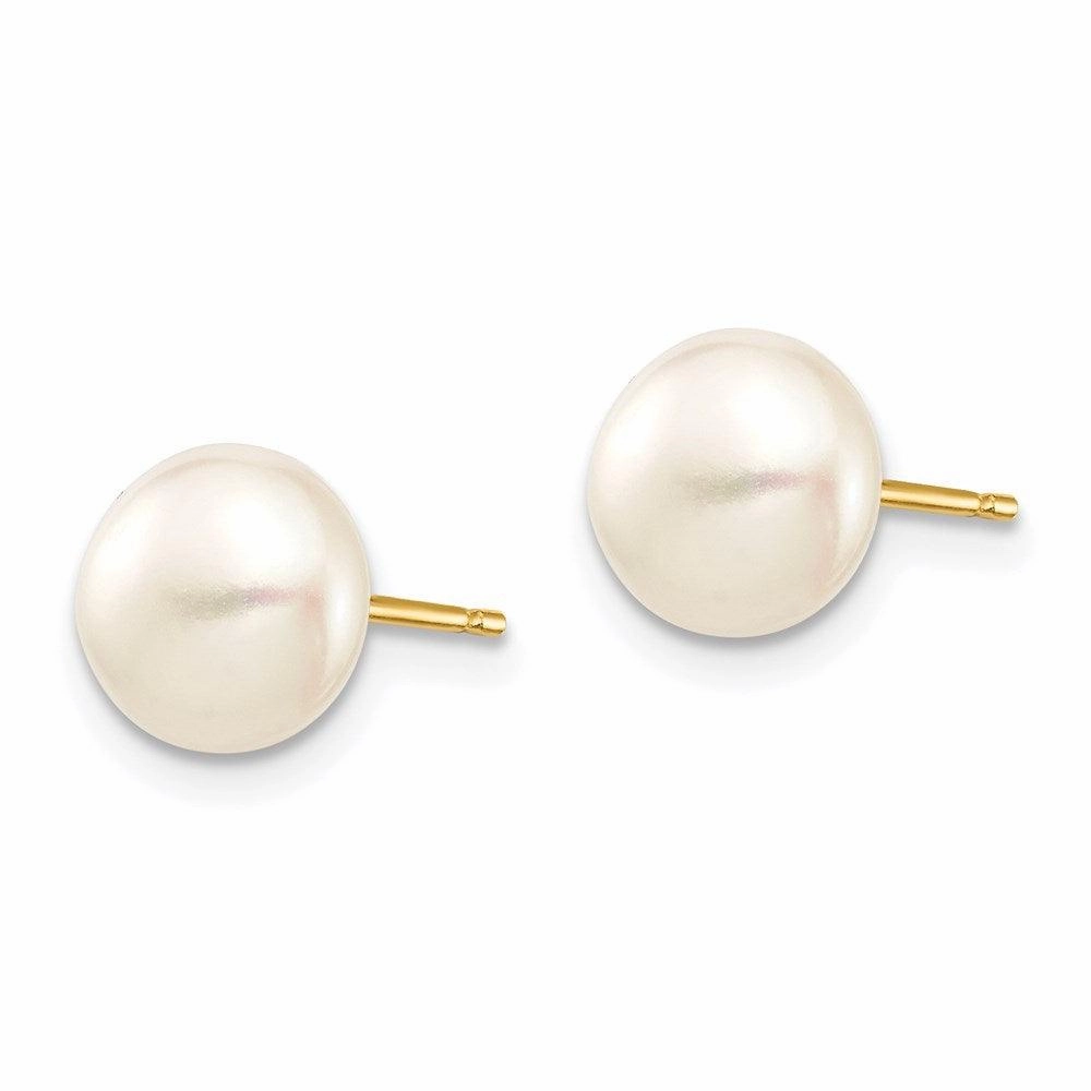 Madi K Kid's 14k  7-8mm White Button Freshwater Cultured Pearl Stud Post Earrings