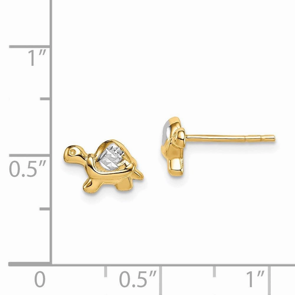 Madi K Kid's 14k  & White Rhodium Turtle Post Earrings