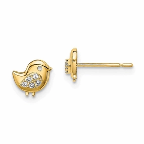 Madi K Kid's 14k  Bird CZ Stud Earrings