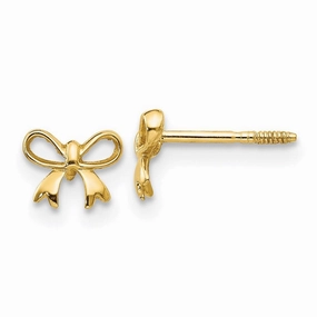 Madi K Kid's 14k  Bow Post Earrings