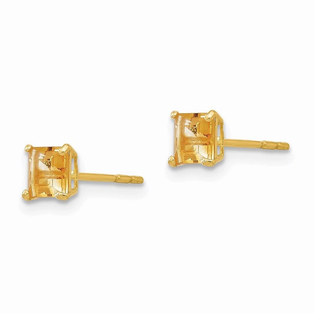 Madi K Kid's 14k  Citrine 4mm Square Post Earrings