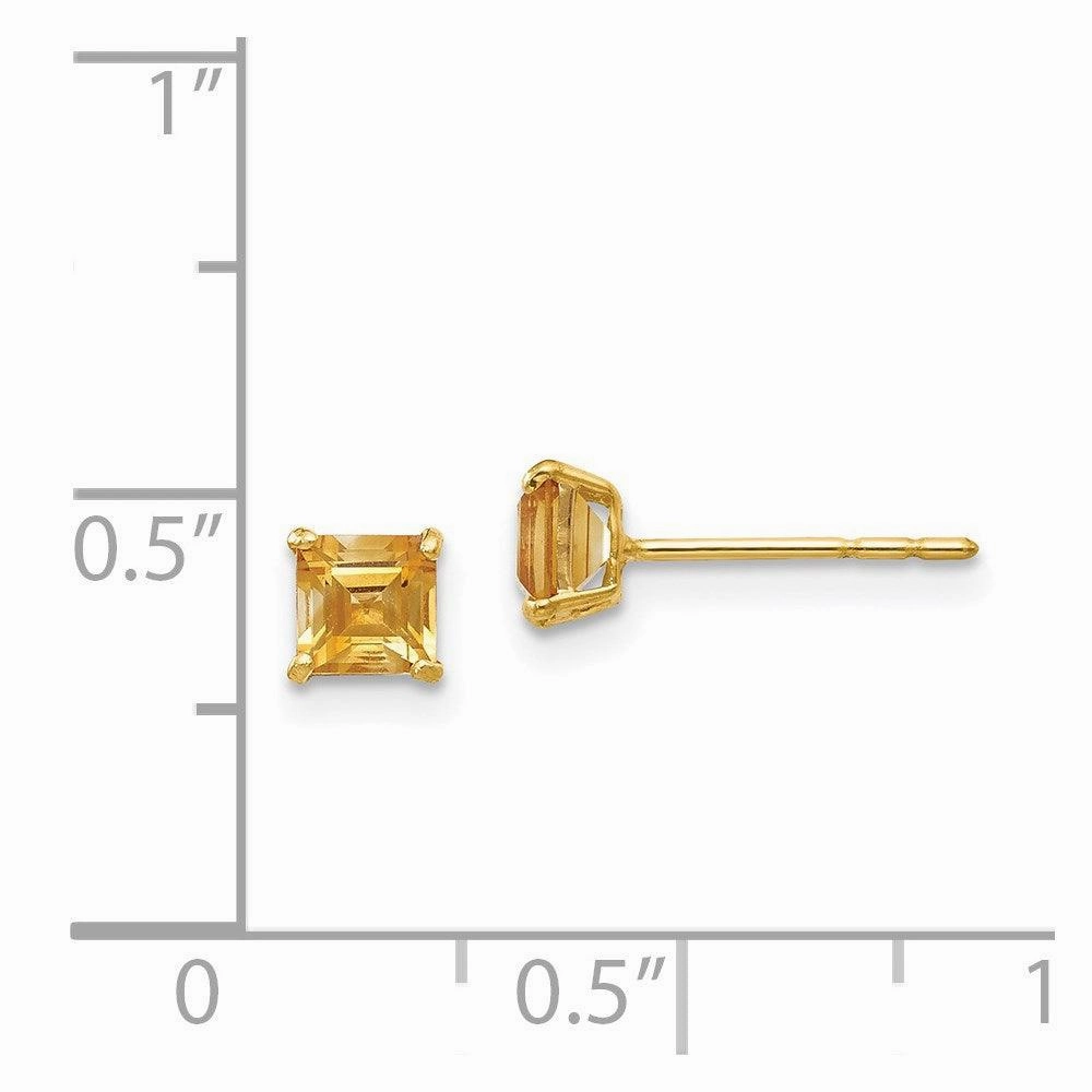 Madi K Kid's 14k  Citrine 4mm Square Post Earrings