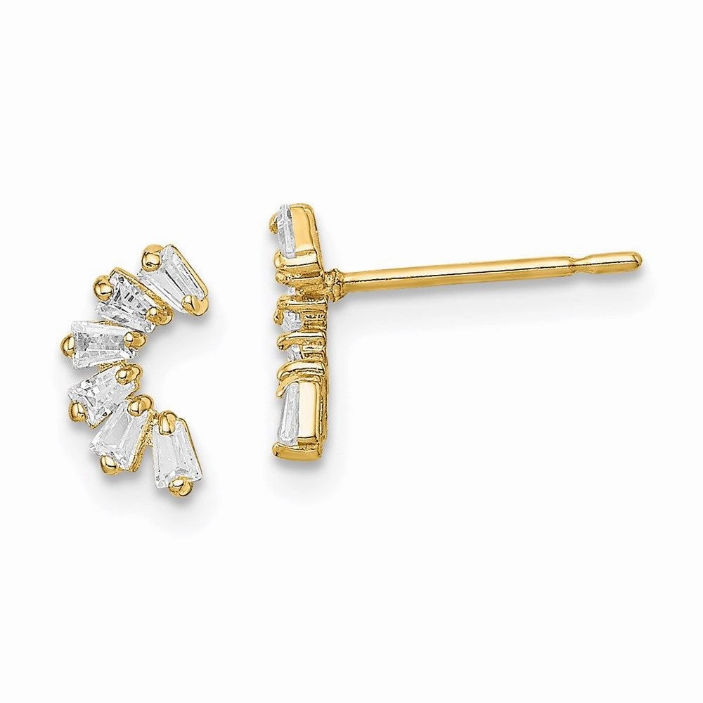 Madi K Kid's 14k  CZ Arch Post Earrings