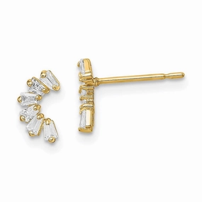 Madi K Kid's 14k  CZ Arch Post Earrings