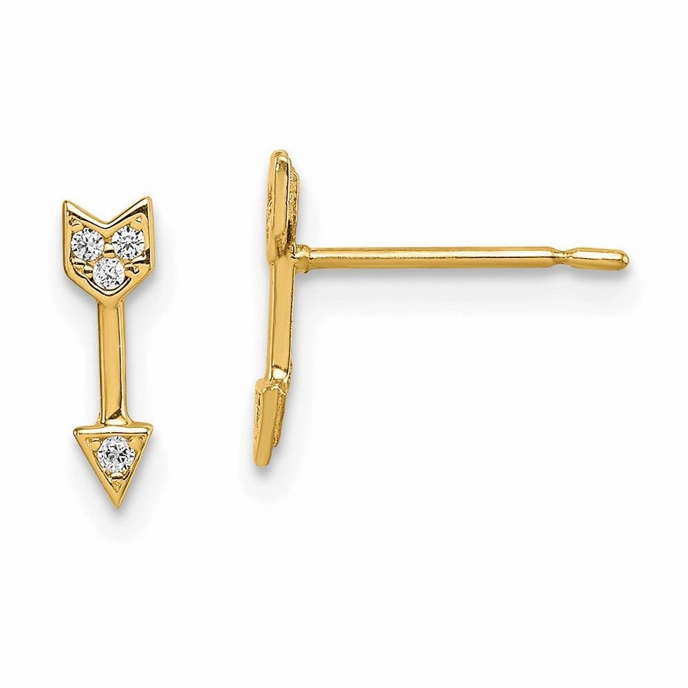 Madi K Kid's 14k  CZ Arrow Post Earrings